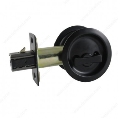 Round Pocket Doorlock Privacy Iron Black  17rfb42