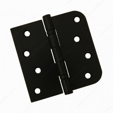 10.16 cm (4") Mortise Combination Hinge with Ball Bearing and Flat Tip Black