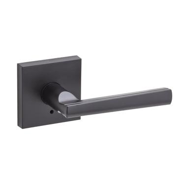 Montreal Square Rose Privacy Levers - Matte Black
